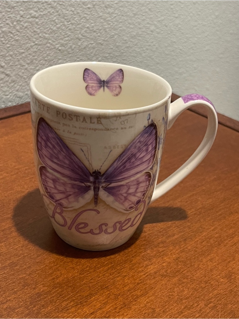 Christian Art Gifts - Purple Butterfly Ceramic Coffee Mug